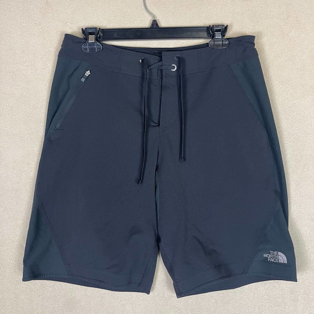 The North Face Mens 32 Shorts Black Zip Pockets Adjustable Waist‎ Low Rise